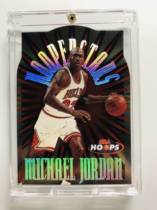 Michael Jordan 1997 Hoops Hooperstars Diecut Bulls Hof Rare 90s Insert