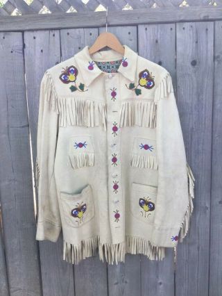 Rare Vintage 1950s Aboriginal Native Beaded Jacket
