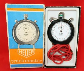 Vintage Heuer Trackmaster Stopwatch Timer Watch Switzerland Made Euc