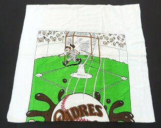 Vtg 80s San Diego Padres Mlb Coca Cola Baseball Towel 1986 Coca - Cola Cotton