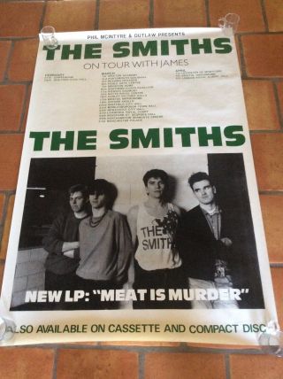 Very Rare The Smiths UK 1984 Tour Promo Poster Meat is Murder 41 