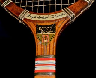 Beauty Vintage Wood 1930s Wright & Ditson Columbia Tennis Racket Barely