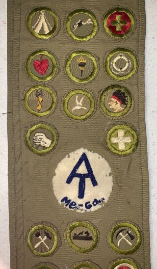 Boy Scout Camp Siwanoy Ny Merit Badge Sash AP Trail Patch Very Rare Sash 3