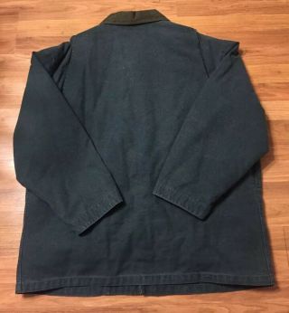 L.  L.  Bean Mens VINTAGE Barn Chore Coat Jacket GREEN Removable Liner Primaloft XL 2