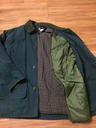 L.  L.  Bean Mens VINTAGE Barn Chore Coat Jacket GREEN Removable Liner Primaloft XL 5