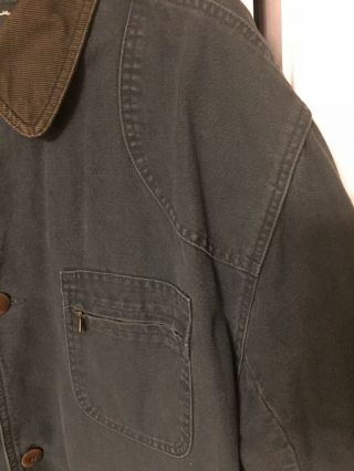 L.  L.  Bean Mens VINTAGE Barn Chore Coat Jacket GREEN Removable Liner Primaloft XL 6