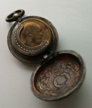 Antique Sovereign Coin Holder Wallet Old Brass Gold Lustre Interesting Vintage U 4