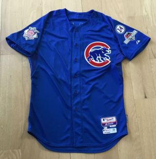 Jorge Soler 2015 Game Issued Chicago Cubs Jersey Worn Rare Postseason Patch