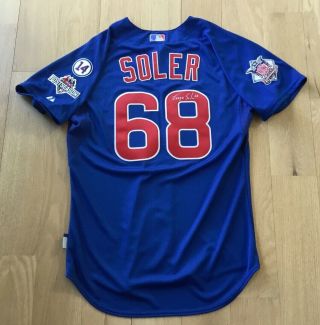 Jorge Soler 2015 Game Issued Chicago Cubs Jersey Worn Rare PostSeason Patch 2