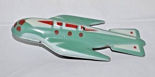Vintage Rocket Space Ship Tinplate Toy Rare Near