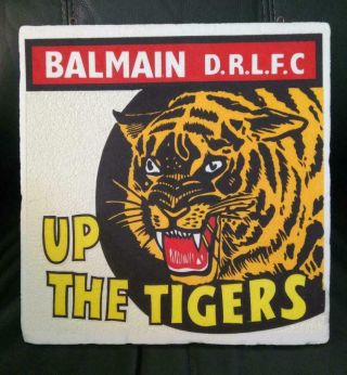 Vintage Rugby League Balmain Drlfc Supporters Wall Plaque.  Tigers,  C1960 - 70s