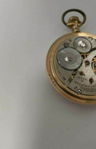 1908 Antique Waltham Pocket Watch,  17 Jewels,  Size 16S,  Gold Filled,  Open Face 3