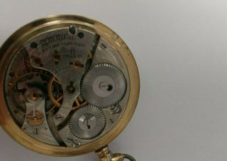 1908 Antique Waltham Pocket Watch,  17 Jewels,  Size 16S,  Gold Filled,  Open Face 4