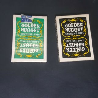 Vintage Golden Nugget Black & Green Decks Gambling Hall Playing Cards Las Vegas