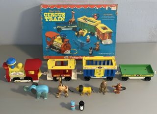 Vintage 1973 Fisher Price Little People Circus Train Playset 991 W/box