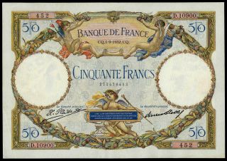 France 50 Francs Luc Oliver Merson 1932 Large Size Note And Rare Note
