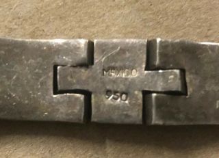 Vtg Heavy Thick Link Mexico 950 Silver Bracelet 67.  73 Grams 8.  25” (D20) 4