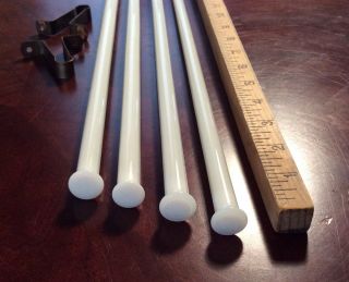 Four Vintage 17 1/2” Long Milk Glass Towel Bars with One Set of Hardware - RARE 8