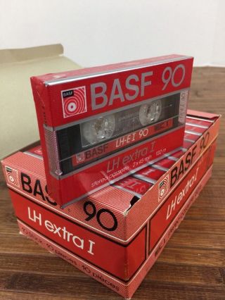 10 Vintage Audio Cassette Basf Lh Ei Extra I 90 Rare Blank Tapes