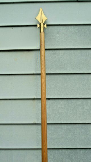 Vintage Indoor Flagpole 8 Foot 9 " With Finial