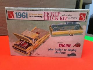 Smp 1/25 Scale 1961 Chevy Pickup Truck With Trailer Junkyard Builder Kit