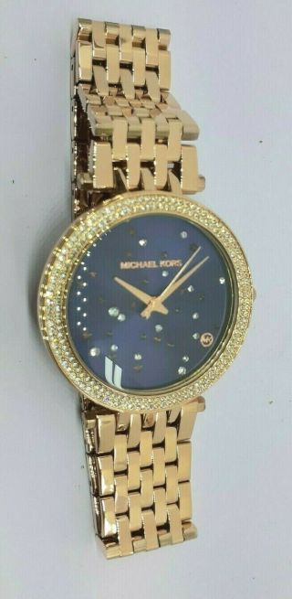 VINTAGE Women ' s MICHAEL KORS MK - 3728 Rose Gold Tone Quartz Wrist Watch 4
