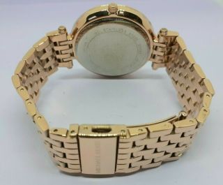 VINTAGE Women ' s MICHAEL KORS MK - 3728 Rose Gold Tone Quartz Wrist Watch 5