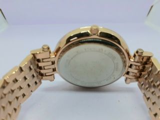 VINTAGE Women ' s MICHAEL KORS MK - 3728 Rose Gold Tone Quartz Wrist Watch 6