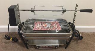 Vintage Faberware Open Hearth Electric Broiler Rotisserie Grill 455n