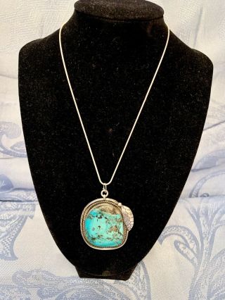 Old Pawn Vintage Navajo Sterling Silver & Turquoise Pendant