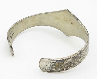 MEXICO 925 Silver - Vintage Crushed Turquoise Pointed Cuff Bracelet - B4608 3