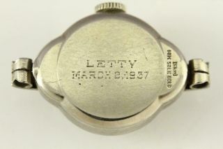 Vintage Fine Jewelry Mens Watch HAMILTON 14KT White Gold Engraved Lefty 1937 17J 3