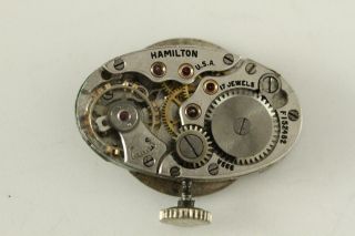 Vintage Fine Jewelry Mens Watch HAMILTON 14KT White Gold Engraved Lefty 1937 17J 5