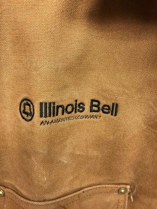 Vintage Carhartt Illinois Bell Blanket Lined Brown Chore Jacket Mens XL/2XL 3