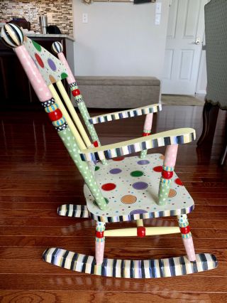 Mackenzie - Childs Wee Rocking Chair Hand Painted Discontinued & Rare Style 3