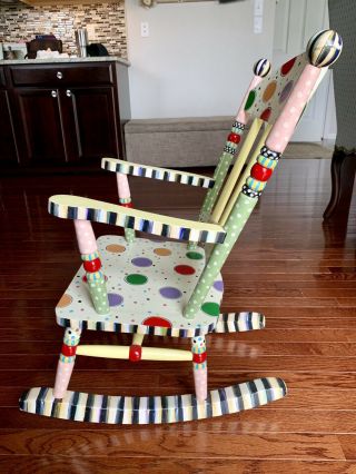 Mackenzie - Childs Wee Rocking Chair Hand Painted Discontinued & Rare Style 5