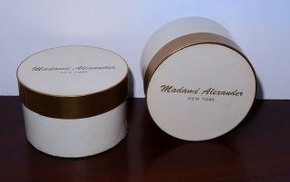 2 Vintage Madame Alexander White & Gold Hat Box (s) 3day