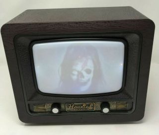 Halloween Party Prop Animated Haunted Vintage Television Motion/sound Activated