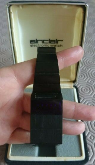 Ultra Rare Vintage Sinclair Black Electronic Watch 1975 (box)