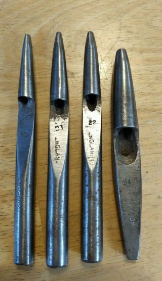 Vintage Leatherworking Tools Oval Punches 20,  21,  22,  & 24