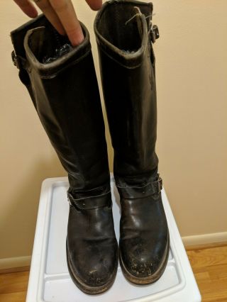 Vintage Harley Davidson Engineer Motorcycle Boots Thick Leather Men 7 1/2 D