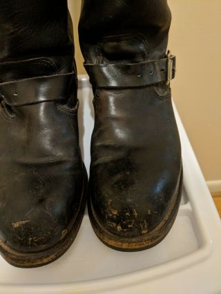 VINTAGE HARLEY DAVIDSON ENGINEER MOTORCYCLE BOOTS THICK LEATHER MEN 7 1/2 D 3