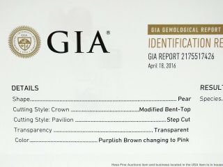 GIA 2.  08ct Rare Color Change Garnet Pear Cut Unset Loose Gemstone w Report 8