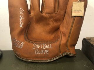 Vtg 1950s NOS Hutch Softball Baseball Glove Mitt W/ Price Tag Cincinnati OH 2