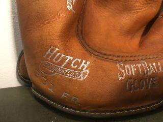 Vtg 1950s NOS Hutch Softball Baseball Glove Mitt W/ Price Tag Cincinnati OH 4