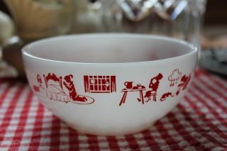 VERY RARE Vintage Anchor Hocking Fire King White Childs Prayer Cereal Bowl 6