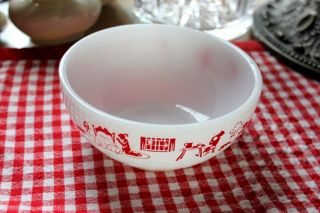 VERY RARE Vintage Anchor Hocking Fire King White Childs Prayer Cereal Bowl 7