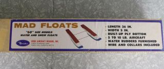 Bridi Mad Floats Kit For 60 - Size Rc Model Aircraft / Nos Vintage Water/snow