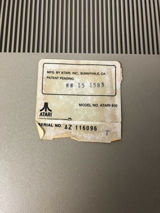 Vintage Atari 810 Disk Drive With Manuals 7