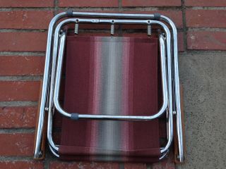 One Vintage Zip Dee Chrome Folding Chair Rv Camper Brown Air Stream